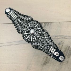 Boho Silver Beaded Wrap Bracelet